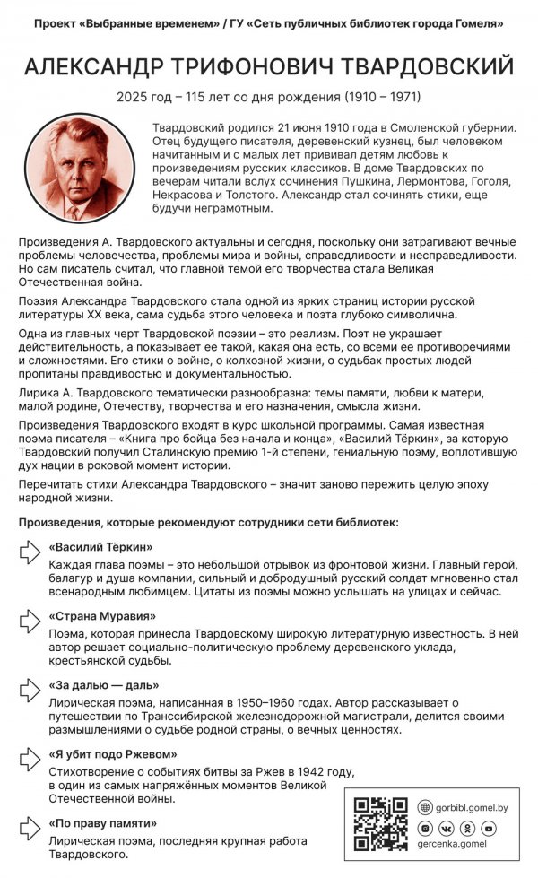 Выбранные временем: Александр Твардовский